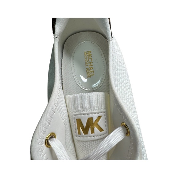 MICHAEL Michael Kors Monique Knit Sneaker White/Gold-tone Accents NWOT Size 9.5 - Picture 12 of 15